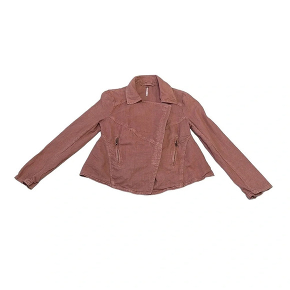 Free People Jacket Linen Orange Size X Small XS - Picture 3 of 16